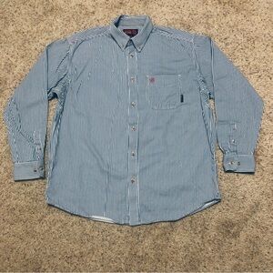 Ariat FR Work Shirt Men's XL Striped Blue White